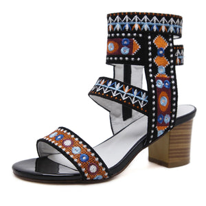 Ethnic Style Embroidered Heels