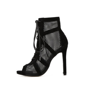 Black Net Sexy High Heels